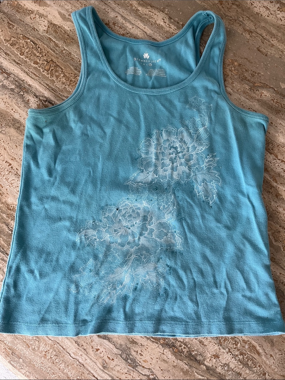 greensource Blue Floral Tank Top
